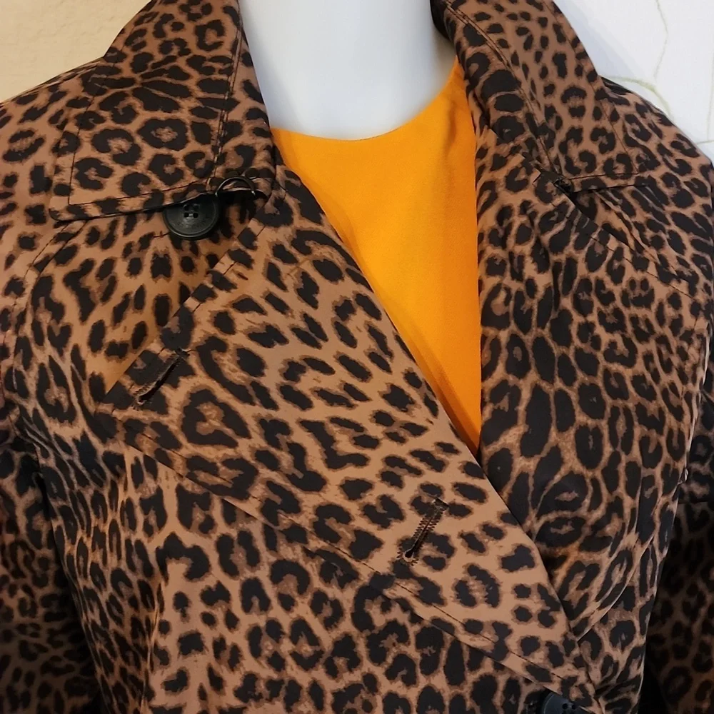 NWT Rebecca Minkoff LEOPARD Animal Print MAXI TRENCH Coat - Picture 7 of 14